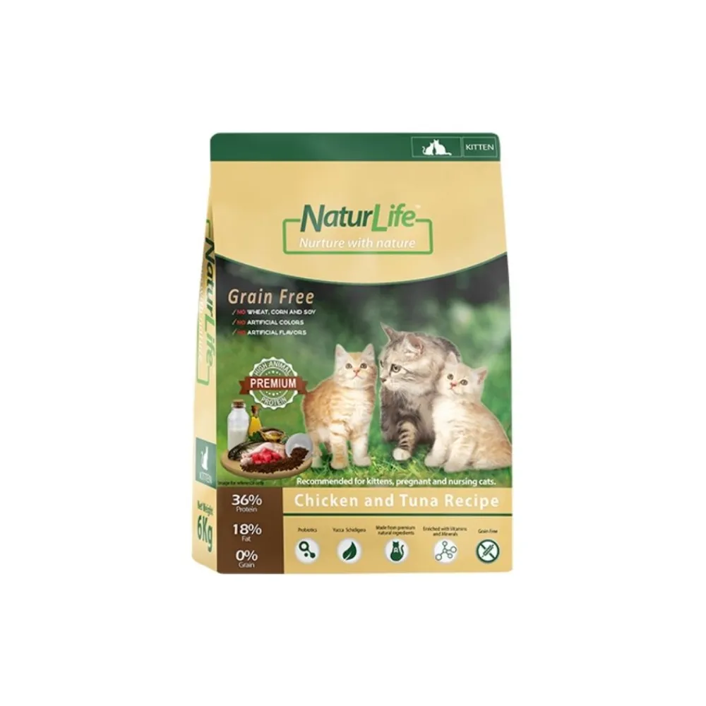 NaturLife Kitten Chicken & Tuna Grain-Free Dry Cat Food 6kg