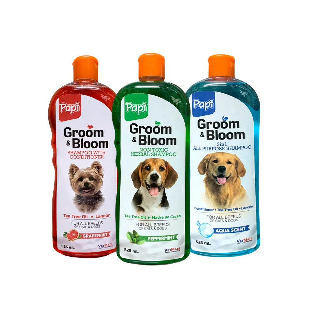 Papi Groom & Bloom Shampoo w/ Conditioner (250ml, Aqua)