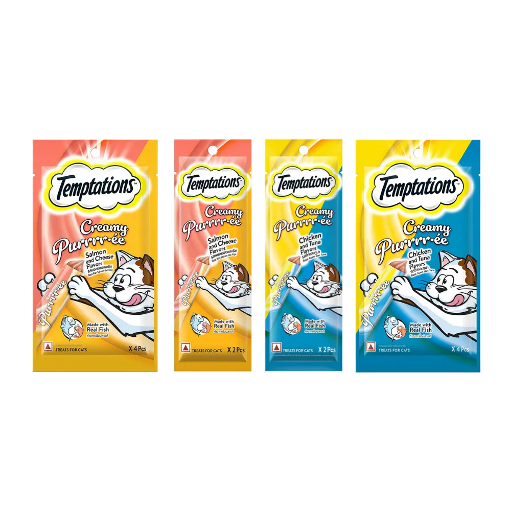 Temptations Creamy Purrr-ee Cat Treats (2 x 12g, Salmon & Cheese)