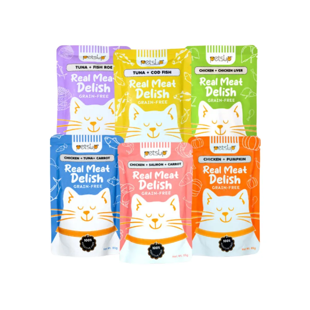 Petsup Real Meat Delish Cat Wet Food (Pouch) 85g (Chicken & Krill)