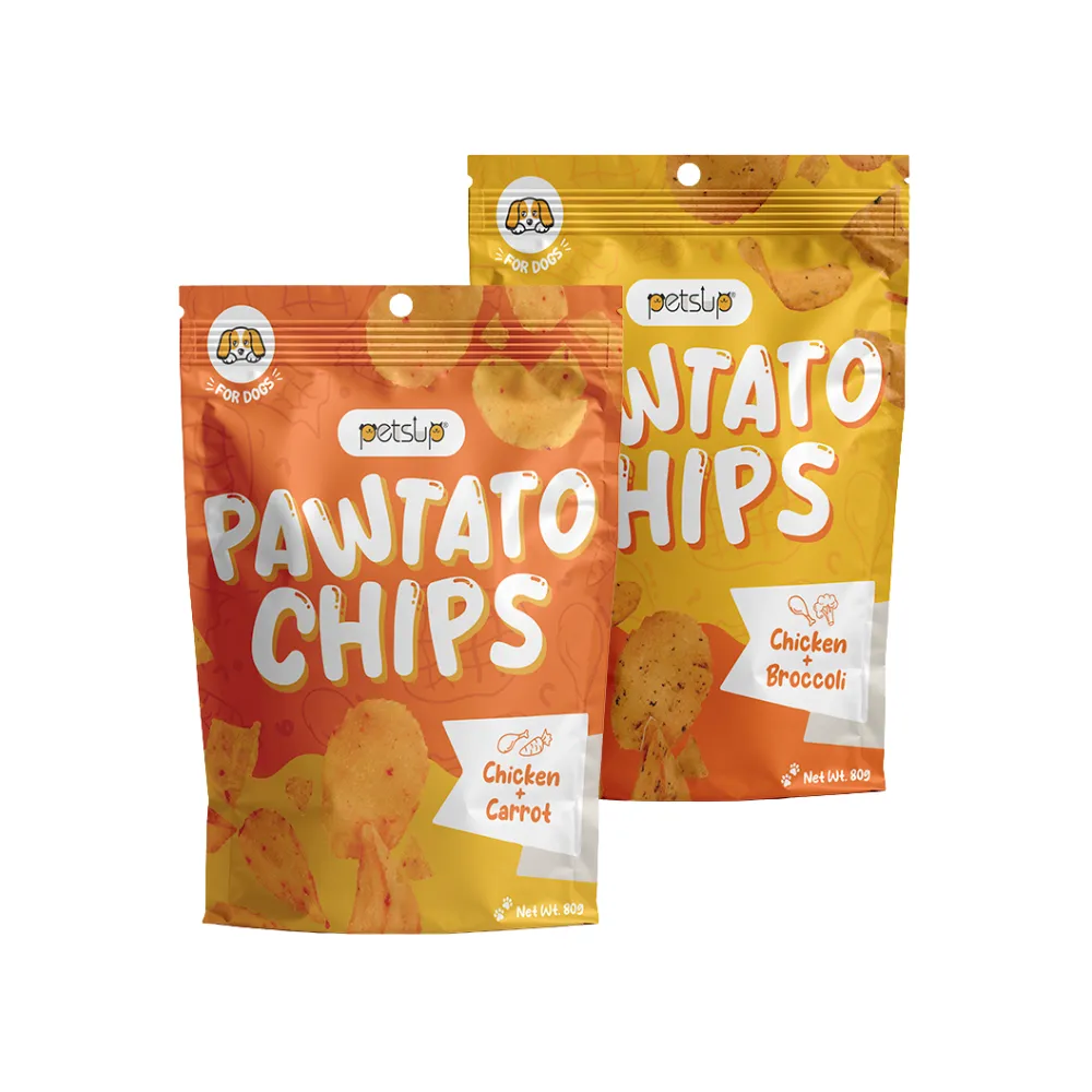 Petsup Pawtato Chips Dog Treats 80g (Chicken & Broccoli)