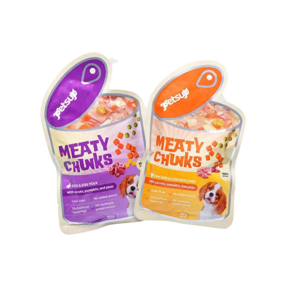 Petsup Meaty Chunks Dog Wet Food (Pouch) 100g (Duck & Egg Yolk)