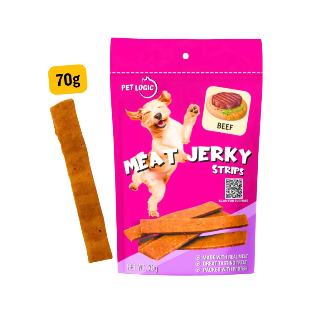 Pet Logic Meat Jerky Strips Dog Treats 70g (Beef)