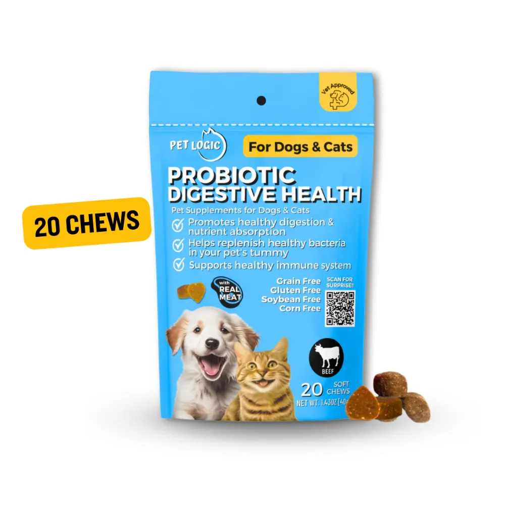 Pet Logic Probiotic Digestive Health Dog & Cat Supplement Chews 40g