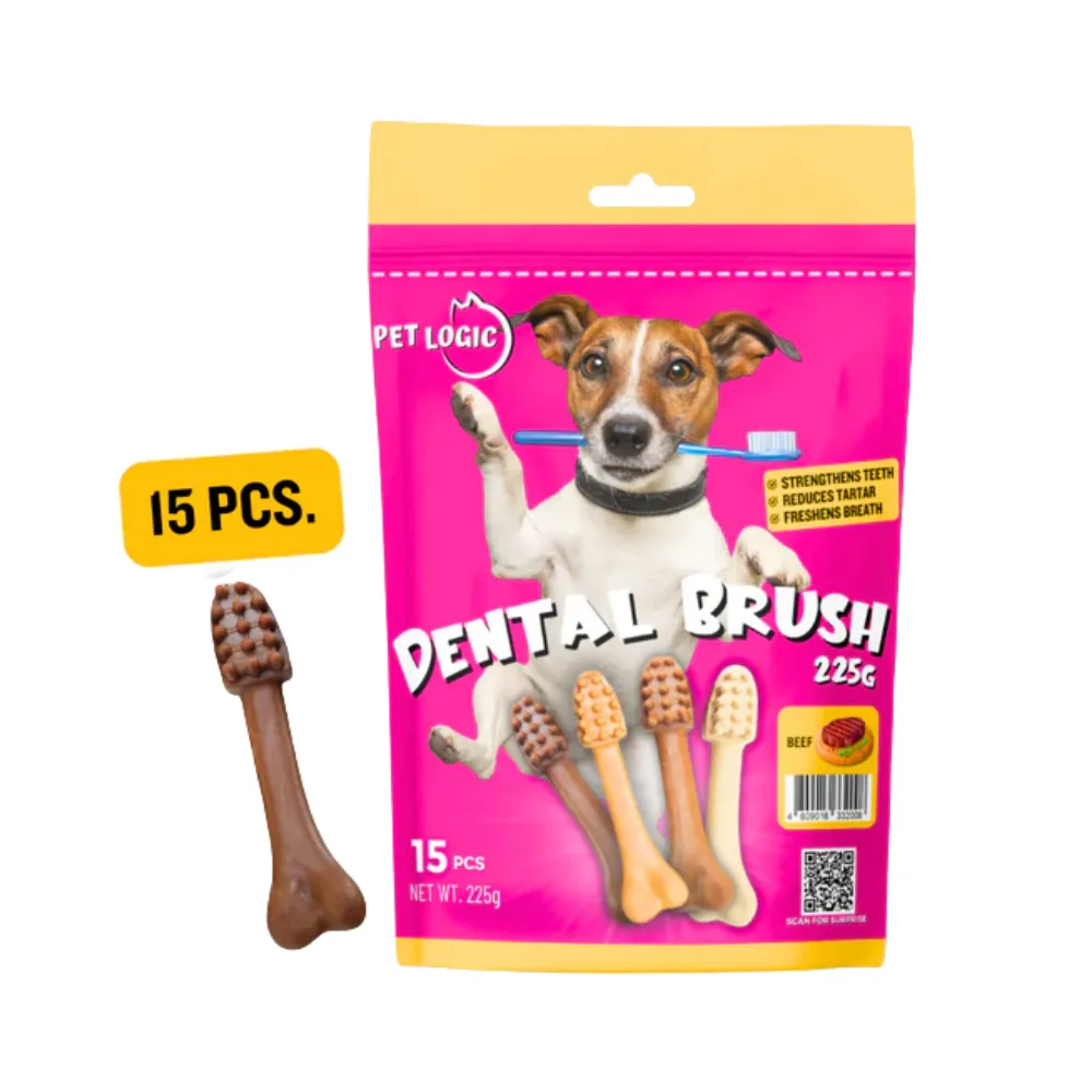 Pet Logic Dental Brush Bones Dog Dental Treats 225g (Pork)