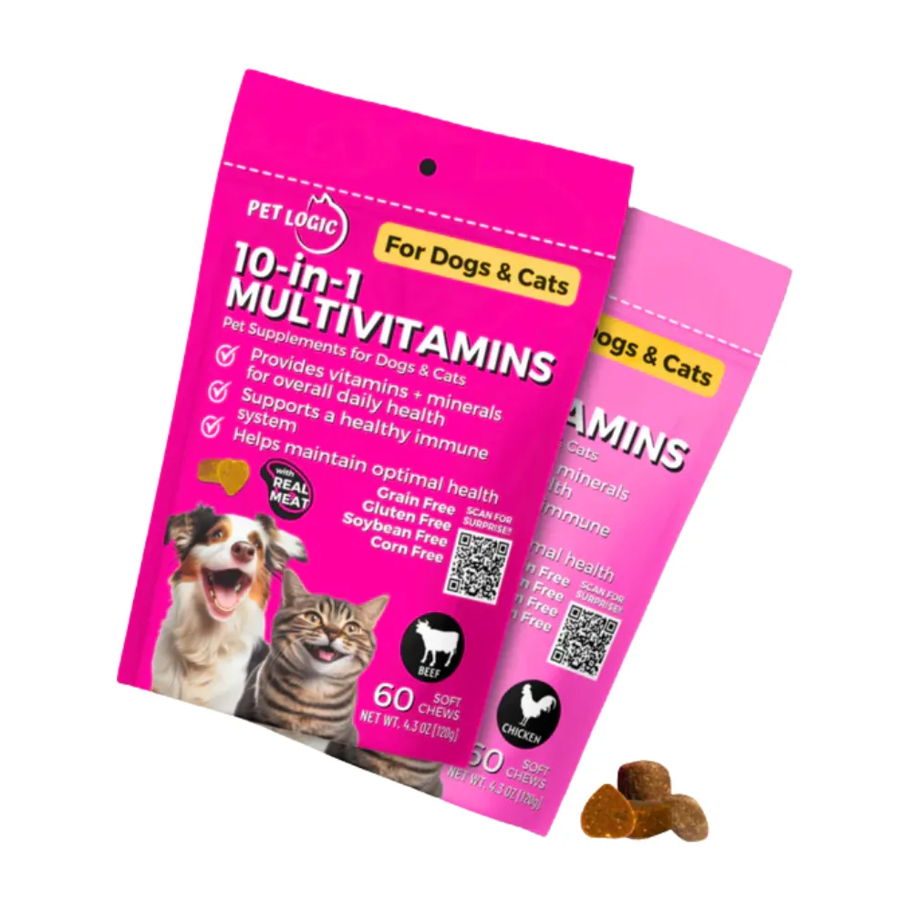 Pet Logic 10-in-1 Multivitamin Dog & Cat Supplement Chews 120g (Beef)