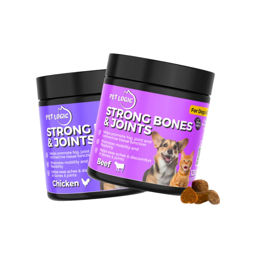 Pet Logic Strong Bones & Joints Dog & Cat Supplement Chews 240g (Beef)