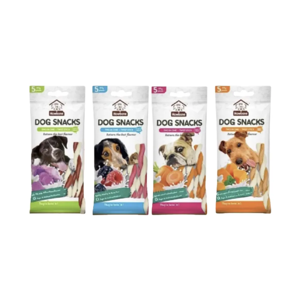 Howbone Goat's Milk Twist Sticks Dog Treats 80g (Mixed Berry)
