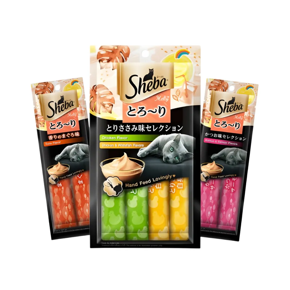 Sheba Melty Cat Treats 4 x 12g (Katsuo & Katsuo Salmon)