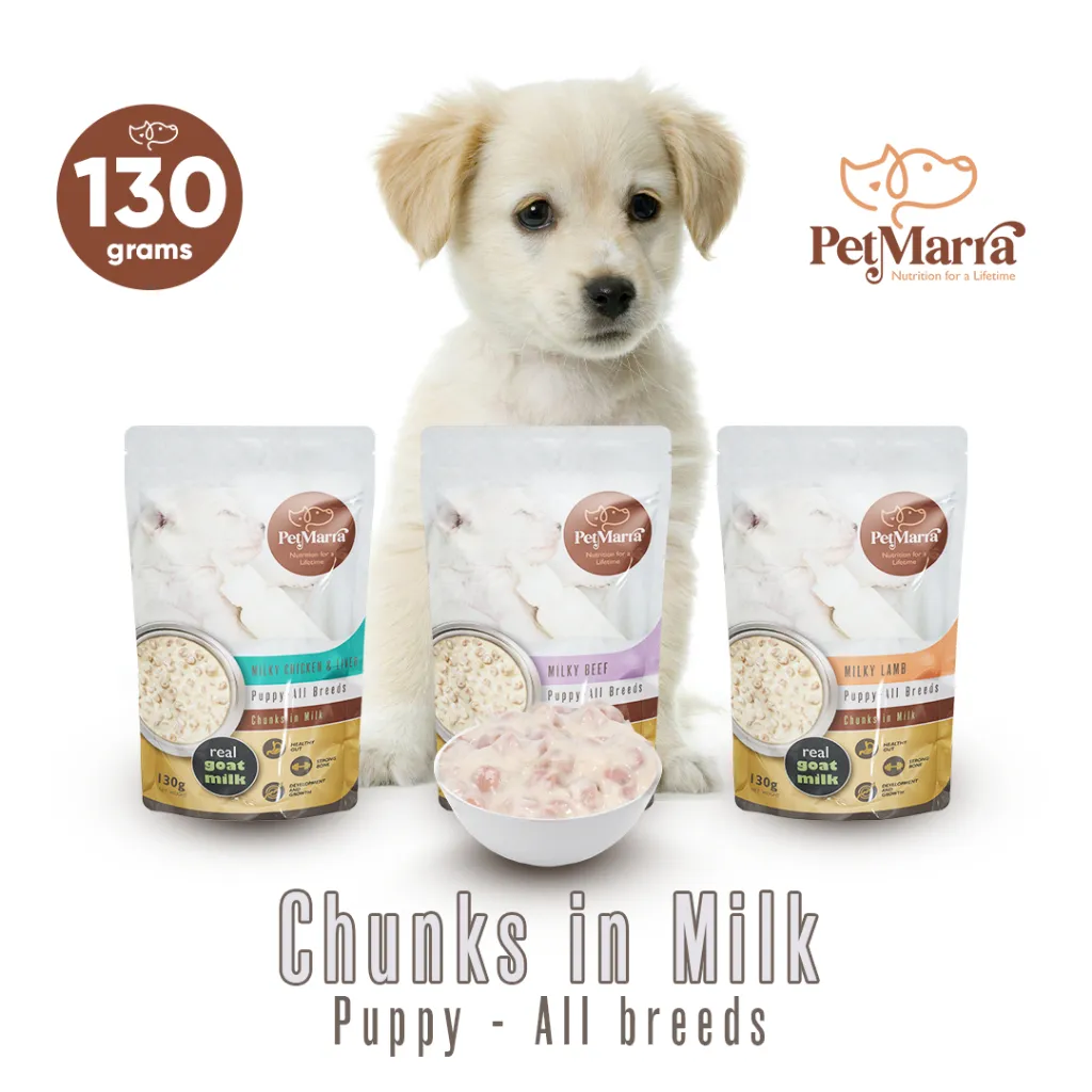 PetMarra Chunks in Milk for Puppy Pouch (Chicken and Liver)