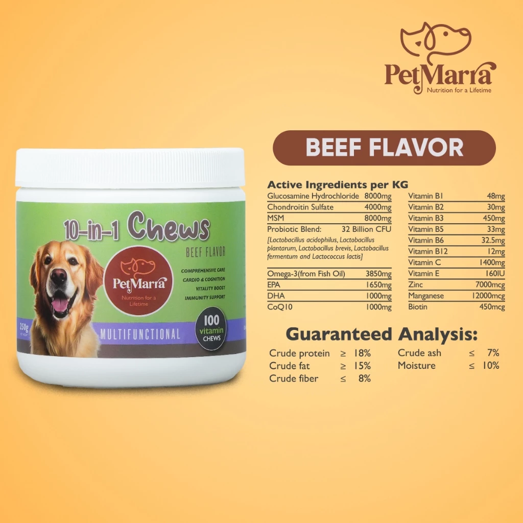 PetMarra Chews for Dogs (10-in-1 Chews Multifunctional)